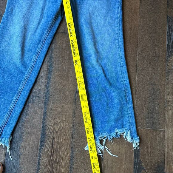 We the free raw hem jeans women’s size 27 baggy leg button fly fringe - Picture 7 of 9